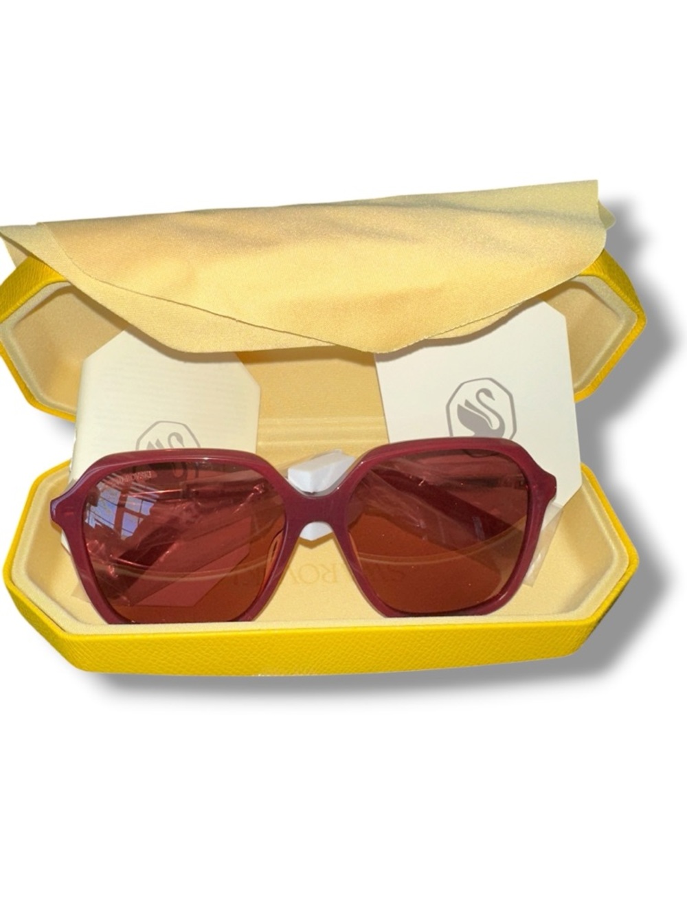 NIB Swarovski Women's Sunglasses SK0390-5674Y RED PINK